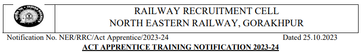 RRC NER Apprentice Recruitment 2023 